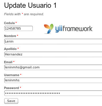 yii-update-record