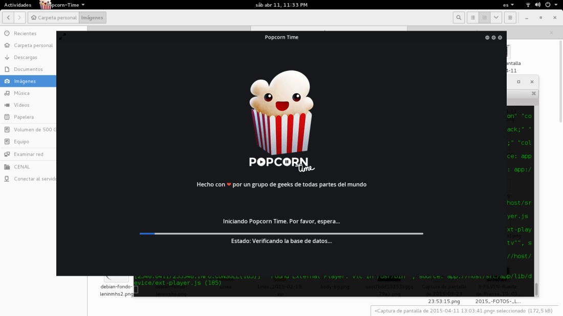 Popcorn Time GNU Linux Debian 8 Jessie logo
