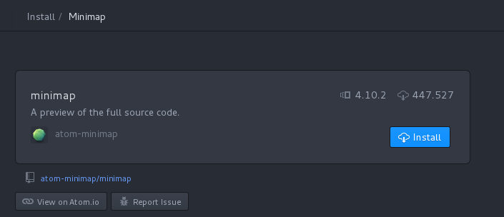 minimap atom text editor preview code