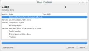 control de versiones git cliente linux